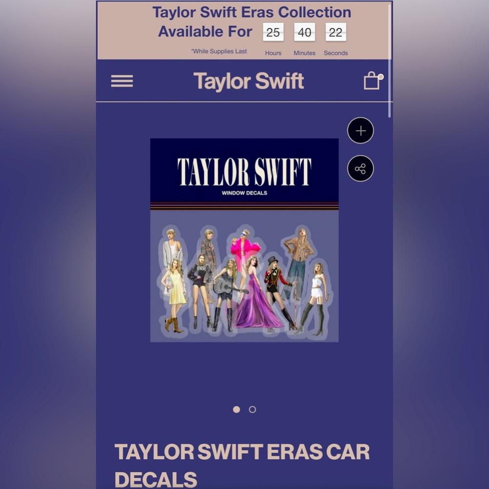 RARE Limited Edition Official Taylor Swift Midnight eras car decals